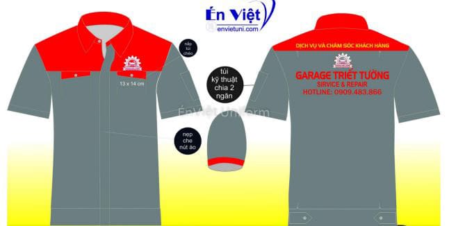 Đồng phục thợ sửa xe máy cho dịch vụ xe chuyên nghiệp 3 dong phuc nhan dien thuong hieu moi